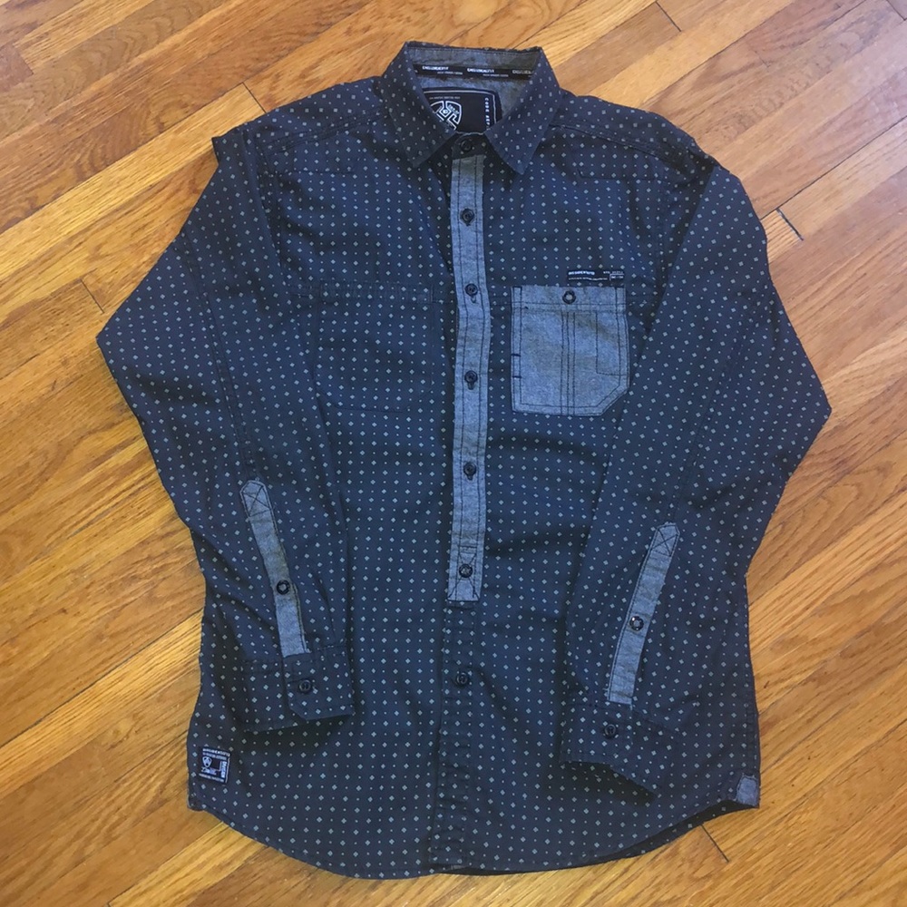 Dissident Printed Long Sleeve Button Down